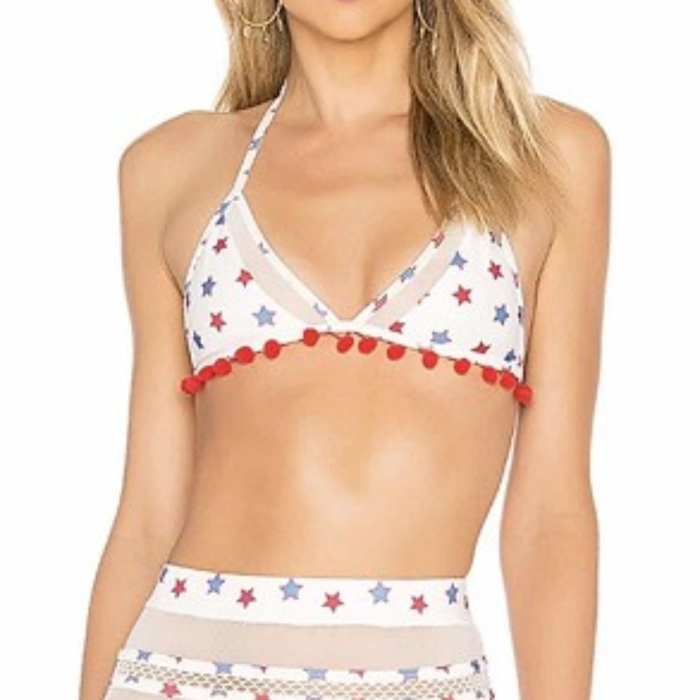 Stars PomPom Bikini Top